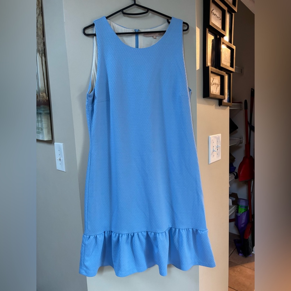 Hutch Sky Blue Sleeveless Dress with Ruffle Hem